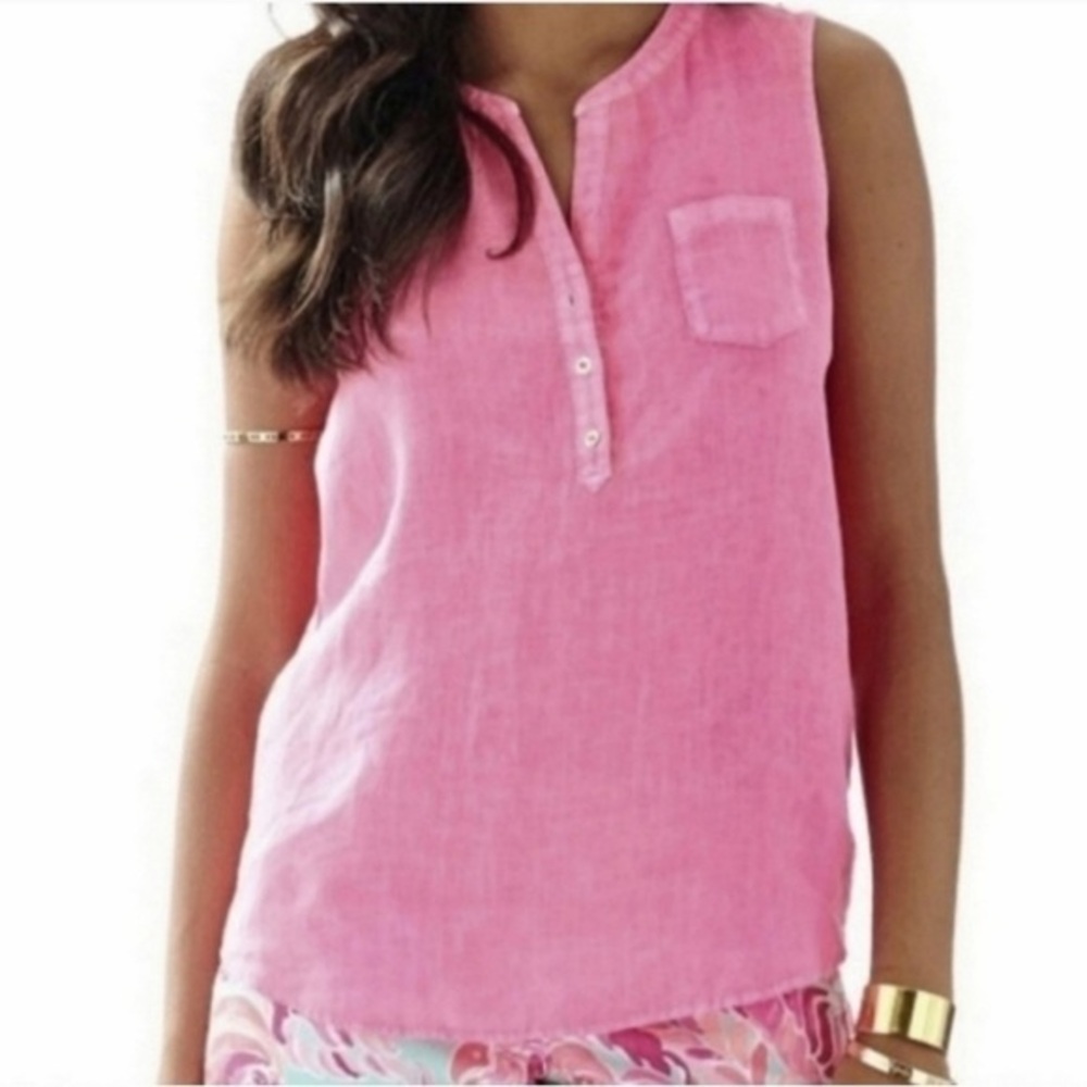 Lilly Pulitzer 100 Linen top XS - - Picture 1 of 6